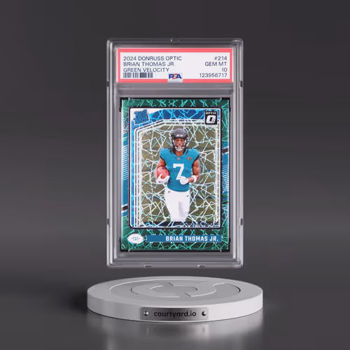 2024 Panini Donruss Optic #214 Brian Thomas Jr. - Green Velocity (PSA 10 GEM MINT)