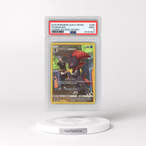 2019 Pokémon Sun & Moon Cosmic Eclipse #238 Weavile - Full Art Secret (PSA 9 MINT)