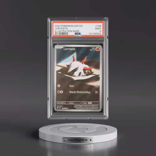 2024 Pokémon Ssp EN-Surging Sparks #196 Larvesta - Illustration Rare (PSA 9 MINT)