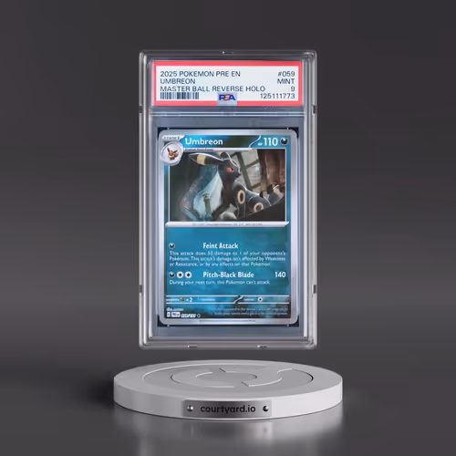 2025 Pokémon Pre EN-Prismatic Evolutions #059 Umbreon - Reverse Holo Master Ball (PSA 9 MINT)