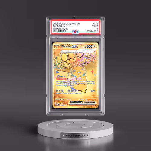 2025 Pokémon Pre EN-Prismatic Evolutions #179 Pikachu EX - Holo Hyper Rare (PSA 9 MINT)