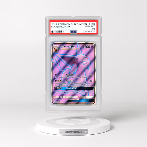 2017 Pokémon Sun & Moon #140 Espeon GX - Holo Full Art (PSA 10 GEM MINT)