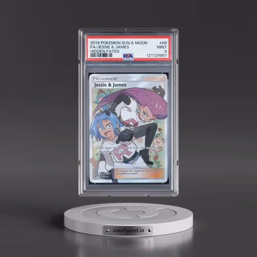 2019 Pokémon Sun & Moon Hidden Fates #68 Jessie & James - Full Art (PSA 9 MINT)