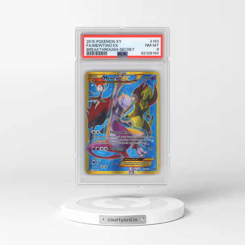 2015 Pokémon XY Breakthrough #163 Mewtwo EX - Holo Full Art Secret (PSA 8 NM-MT)