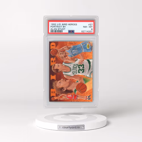 1992 Upper Deck Larry Bird Heroes #27 Portrait By Alan Studt (PSA 8 NM-MT)