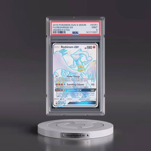 2019 Pokémon Sun & Moon Hidden Fates #SV51 Reshiram GX - Holo Full Art (PSA 9 MINT)
