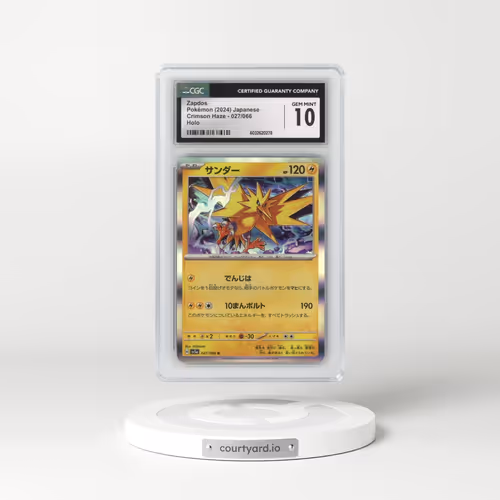 2024 Crimson Haze #027/066 Zapdos - Holo (CGC 10 GEM MINT)
