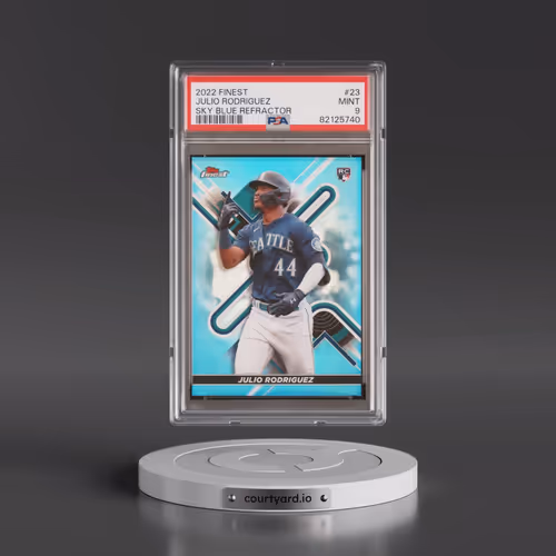 2022 Topps Finest #23 Julio Rodriguez - Sky Blue Refractor (PSA 9 MINT)