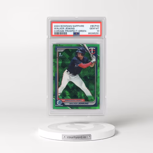 2024 Bowman Sapphire Edition Chrome Prospects #BCP43 Walker Jenkins - Green (PSA 10 GEM MINT)