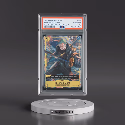 2025 One Piece Promos #113 Roronoa Zoro - Illustration Box Vol.3 (PSA 10 GEM MINT)
