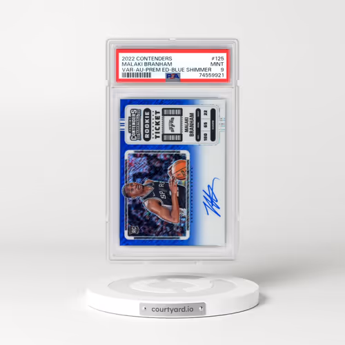 2022 Panini Contenders #125 Malaki Branham - Variation-Autograph-Premium Edition-Blue Shimmer (PSA 9 MINT)