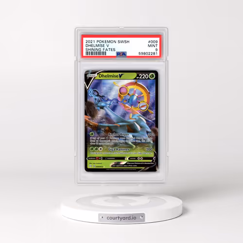 2021 Pokémon Sword & Shield Shining Fates #009 Dhelmise V - Holo (PSA 9 MINT)