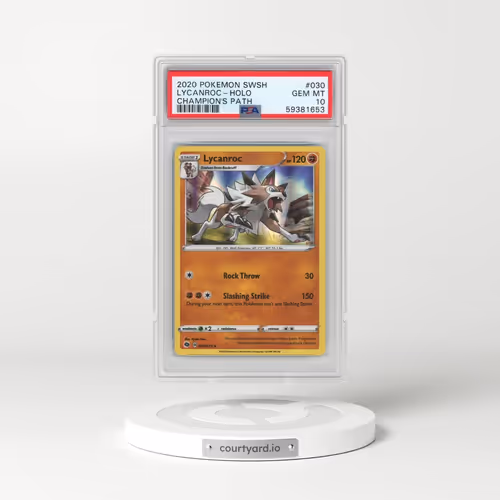 2020 Pokémon Sword & Shield Champion's Path #030 Lycanroc - Holo (PSA 10 GEM MINT)