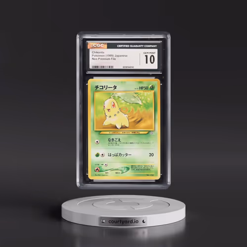 1999 Neo Premium File Chikorita - No Rarity (CGC 10 GEM MINT)