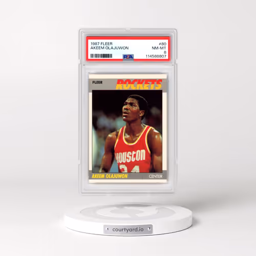 1987 Fleer #80 Akeem Olajuwon (PSA 8 NM-MT)