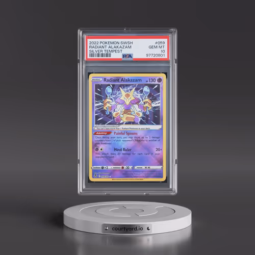 2022 Pokémon Sword & Shield Silver Tempest #059 Radiant Alakazam - Holo (PSA 10 GEM MINT)