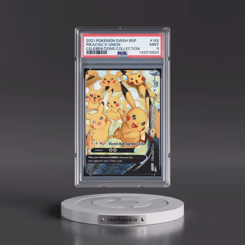 2021 Pokémon Swsh Black Star Promo #142 Pikachu V-Union - Celebrations Collection (PSA 9 MINT)