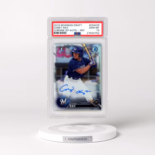 2016 Bowman Draft Chrome Draft Picks Autographs #CDACR Corey Ray - Refractor (PSA 10 GEM MINT)