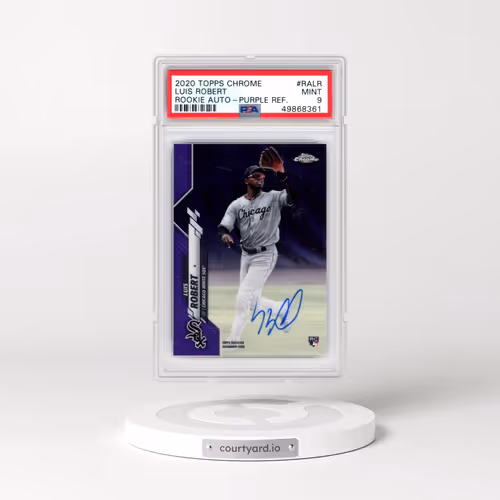 2020 Topps Chrome Rookie Autographs #RALR Luis Robert - Purple Refractor (PSA 9 MINT)