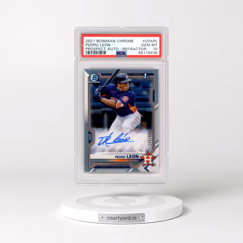 2021 Bowman Chrome Prospect Autographs #CPAPL Pedro Leon - Refractor (PSA 10 GEM MINT)