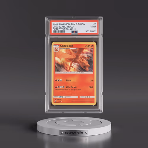 2019 Pokémon Sun & Moon Detective Pikachu #5 Charizard - Holo (PSA 9 MINT)