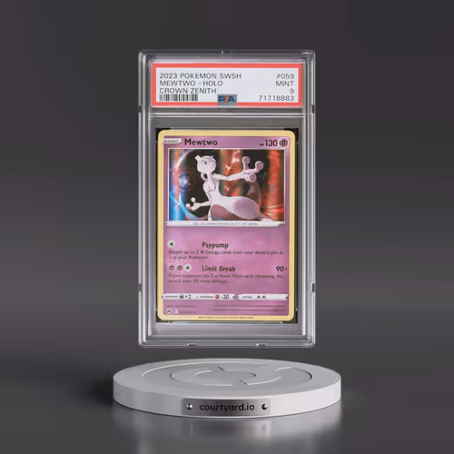 2023 Pokémon Sword and Shield Crown Zenith #059 Mewtwo - Holo (PSA 9 MINT)