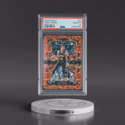 2023 Panini Select #43 Trae Young - Red Disco (PSA 10 GEM MINT)