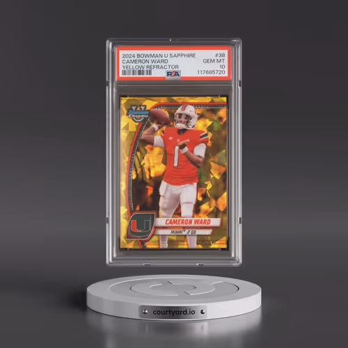 2024 Bowman University Chrome Sapphire #38 Cameron Ward - Yellow Refractor (PSA 10 GEM MINT)