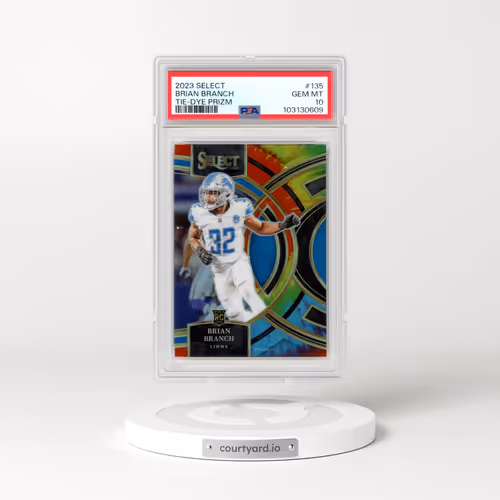 2023 Panini Select #135 Brian Branch - Tie-Dye Prizm (PSA 10 GEM MINT)