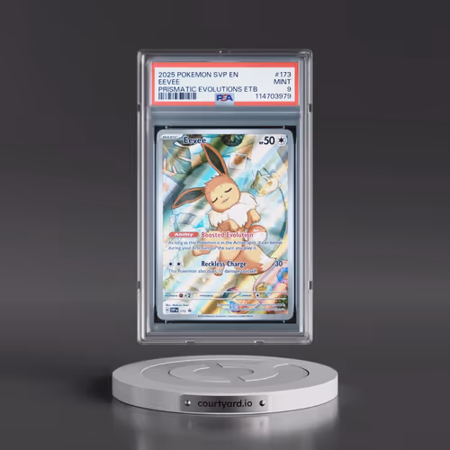 2025 Pokémon Svp EN-SV Black Star Promo #173 Eevee - Prismatic Evolutions Elite Trainer Box (PSA 9 M
