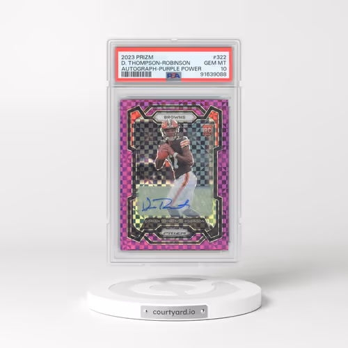 2023 Panini Prizm #322 Dorian Thompson-Robinson - Autograph-Purple Power (PSA 10 GEM MINT)