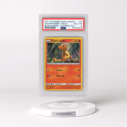 2017 Pokémon Sun & Moon Burning Shadows #18 Charmander - Holo Charizard GX Premium Collection (PSA 8