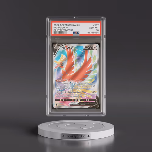 2022 Pokémon Sword & Shield Silver Tempest #187 HO-Oh V - Holo Full Art (PSA 10 GEM MINT)
