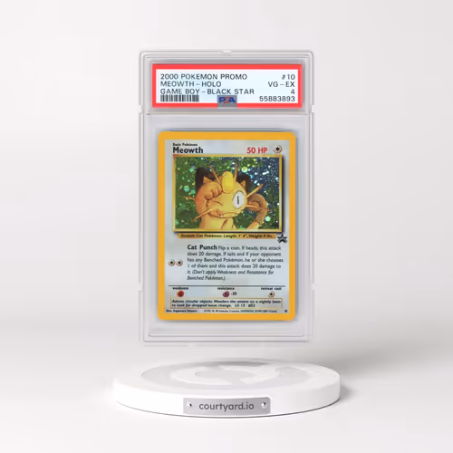 2000 Pokémon Promo Black Star #10 Meowth - Holo Game Boy (PSA 4 VG-EX)