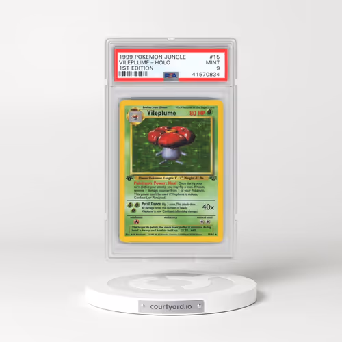 1999 Pokémon Jungle #15 Vileplume - 1st Edition Holo (PSA 9 MINT)