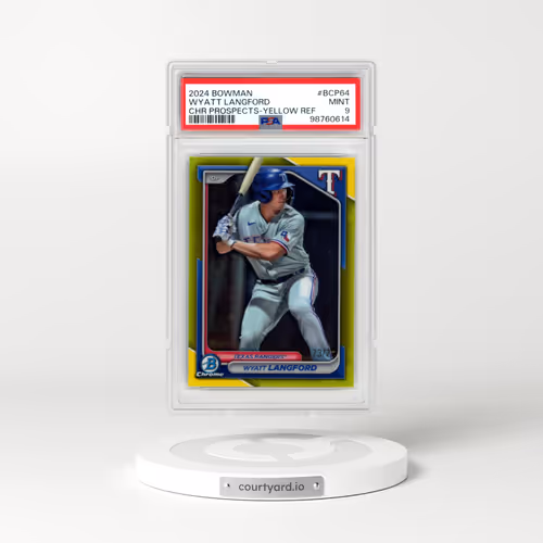 2024 Bowman Chrome Prospects #BCP64 Wyatt Langford - Yellow Refractor (PSA 9 MINT)
