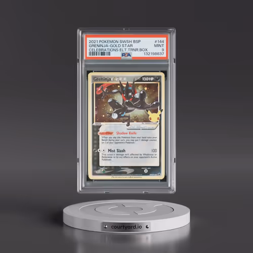 2021 Pokémon Swsh Black Star Promo #144 Greninja-Gold Star - Celebrations Elite Trainer Box (PSA 9 M