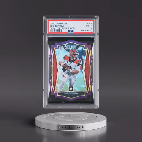 2020 Panini Select #146 Joe Burrow - Die-Cut Purple Prizm (PSA 9 MINT)