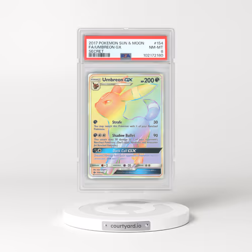 2017 Pokémon Sun & Moon #154 Umbreon GX - Holo Full Art Secret (PSA 8 NM-MT)