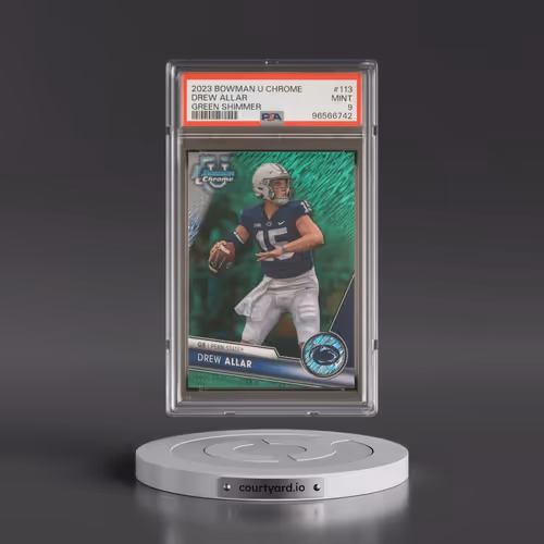 2023 Bowman University Chrome #113 Drew Allar - Green Shimmer (PSA 9 MINT)
