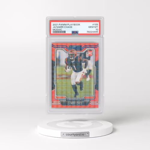 2021 Panini Playbook #105 Ja’Marr Chase - Mosaic (PSA 10 GEM MINT)