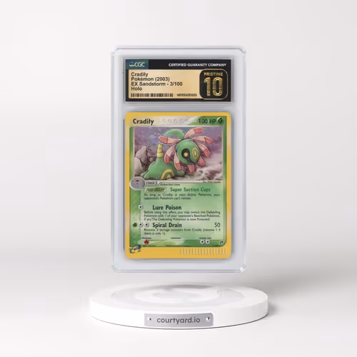 2003 EX Sandstorm (2003 Copyright, w/ "e" Symbol) #3/100 Cradily - Holo (CGC 10 PRISTINE)