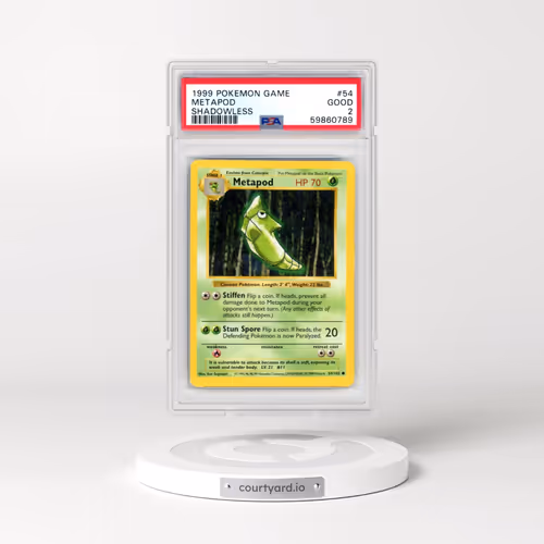 1999 Pokémon Game #54 Metapod - Shadowless (PSA 2 GOOD)