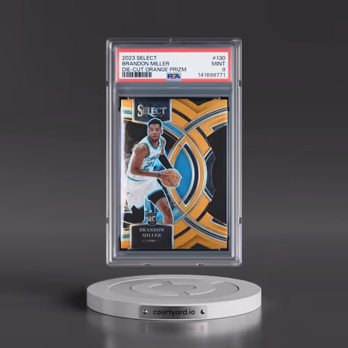 2023 Panini Select #130 Brandon Miller - Die-Cut Orange Prizm (PSA 9 MINT)