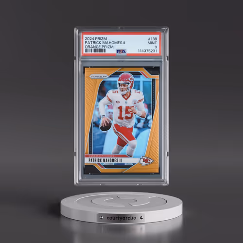 2024 Panini Prizm #138 Patrick Mahomes II - Orange Prizm (PSA 9 MINT)