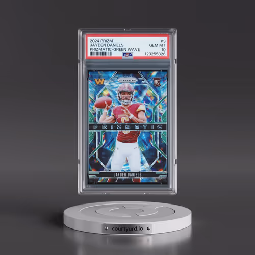 2024 Panini Prizm Prizmatic #3 Jayden Daniels - Green Wave (PSA 10 GEM MINT)