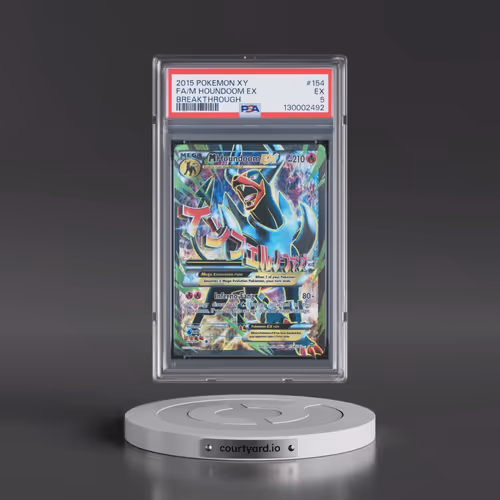 2015 Pokémon XY Breakthrough #154 M Houndoom EX - Holo Full Art (PSA 5 EX)
