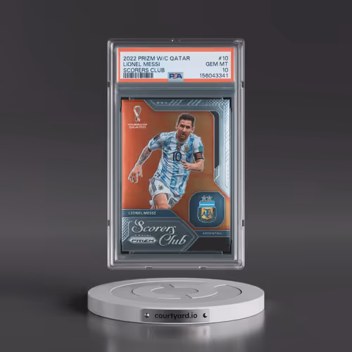 2022 Panini Prizm World Cup Qatar Scorers Club #10 Lionel Messi (PSA 10 GEM MINT)