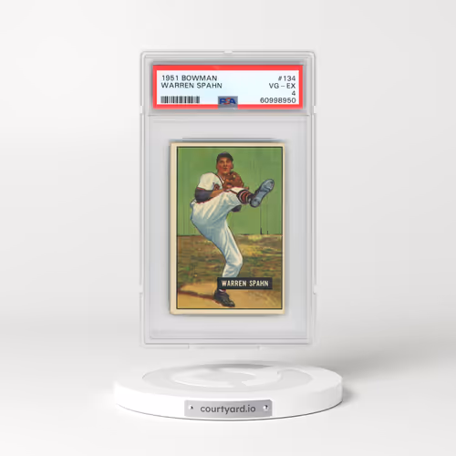 1951 Bowman #134 Warren Spahn (PSA 4 VG-EX)