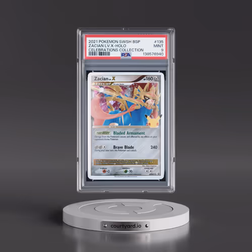 2021 Pokémon Swsh Black Star Promo #135 Zacian LV.X - Holo Celebrations Collection (PSA 9 MINT)